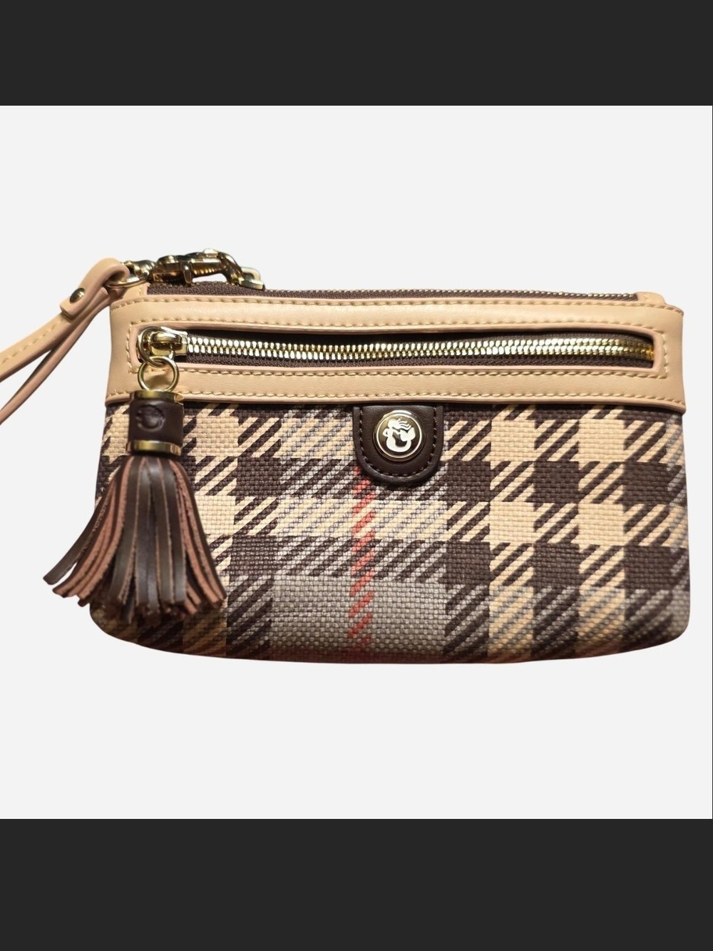 Spartina 449 Plaid Wristlet Clutch
